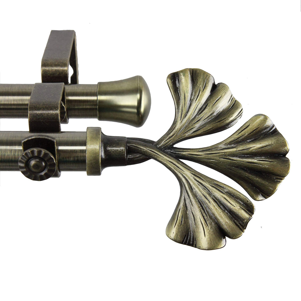 InStyleDesign Luck Adjustable Antique Brass Double Curtain Rod