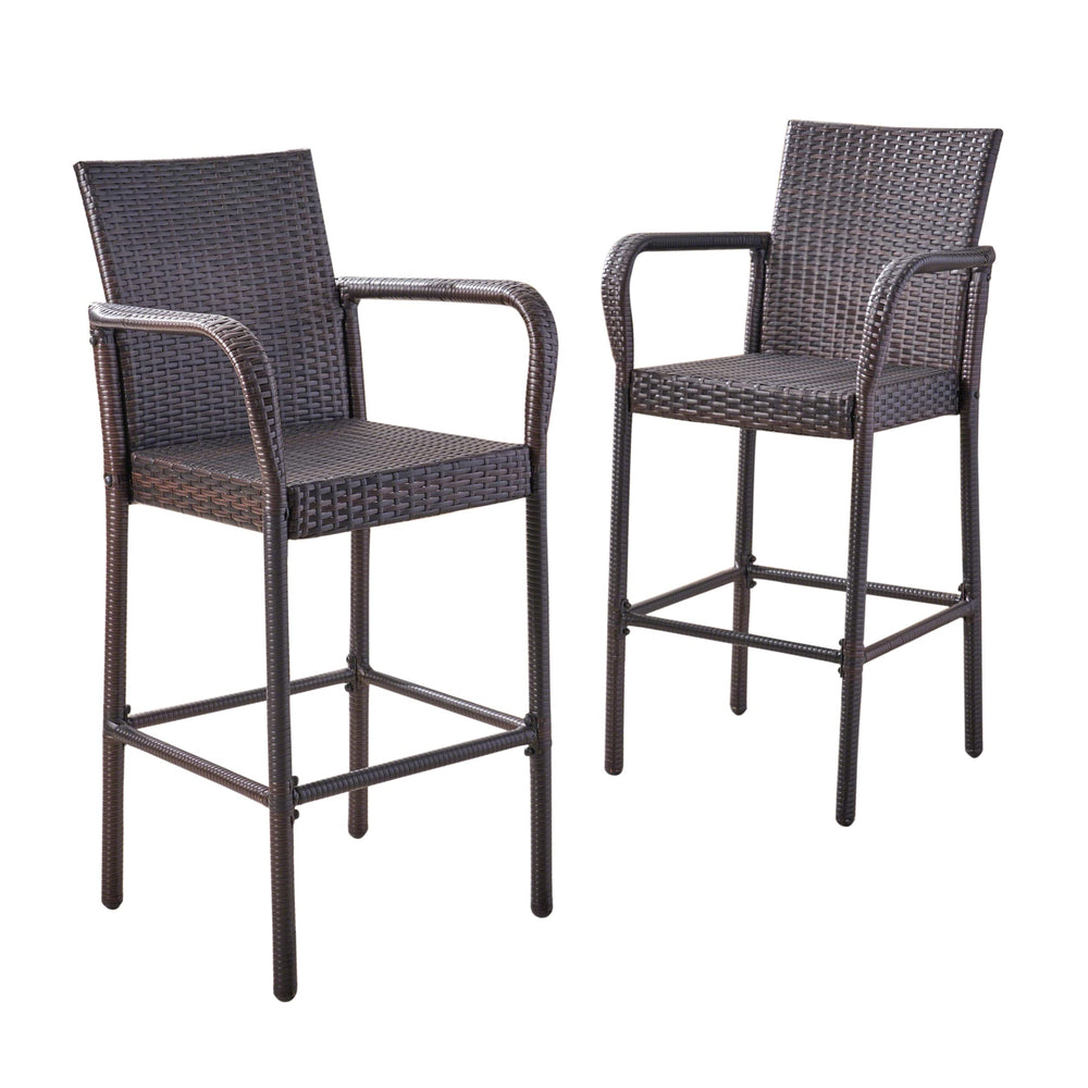 Christopher Knight Home Stewart Outdoor Bar Stool Set of 2 Brown