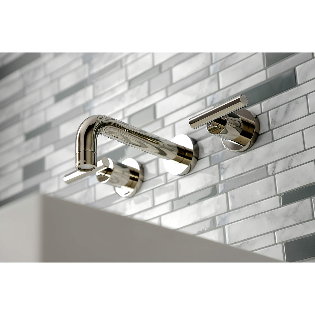 Kingston Brass Manhattan Two-Handle 3-Hole Wall Mount Bathroom Faucet