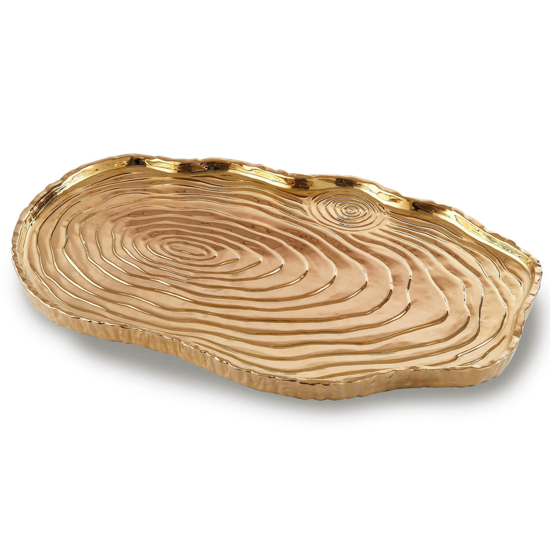 Titanium Porcelain Bark Tray 16 X 10 Gold