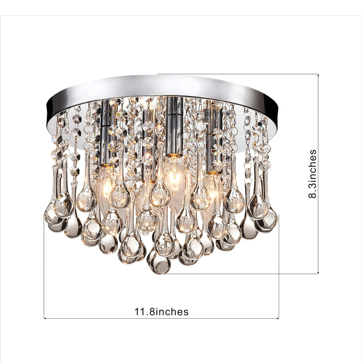 The Lighting Store Claudia 4-Light Chrome Finish Flush Mount with Clear