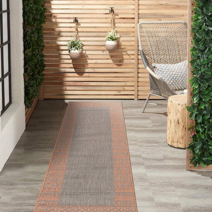 Rugshop Bohemian Bordered Flatweave Non-Shedding Backyard Patio Deck