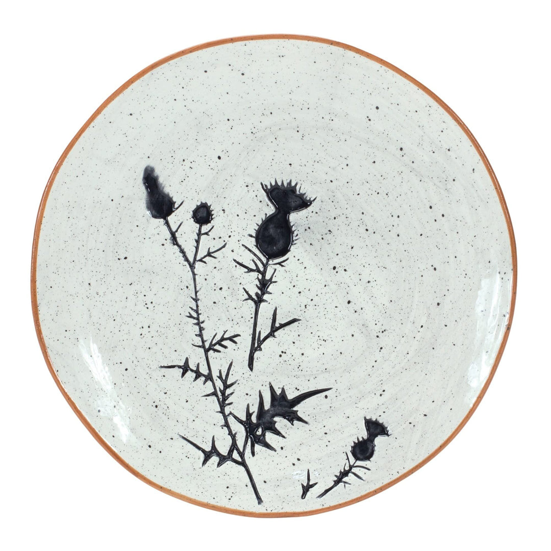 Ceramic Plate (Set Of 4) 8' X 10' Off/White Floral Country Round 4 Piece