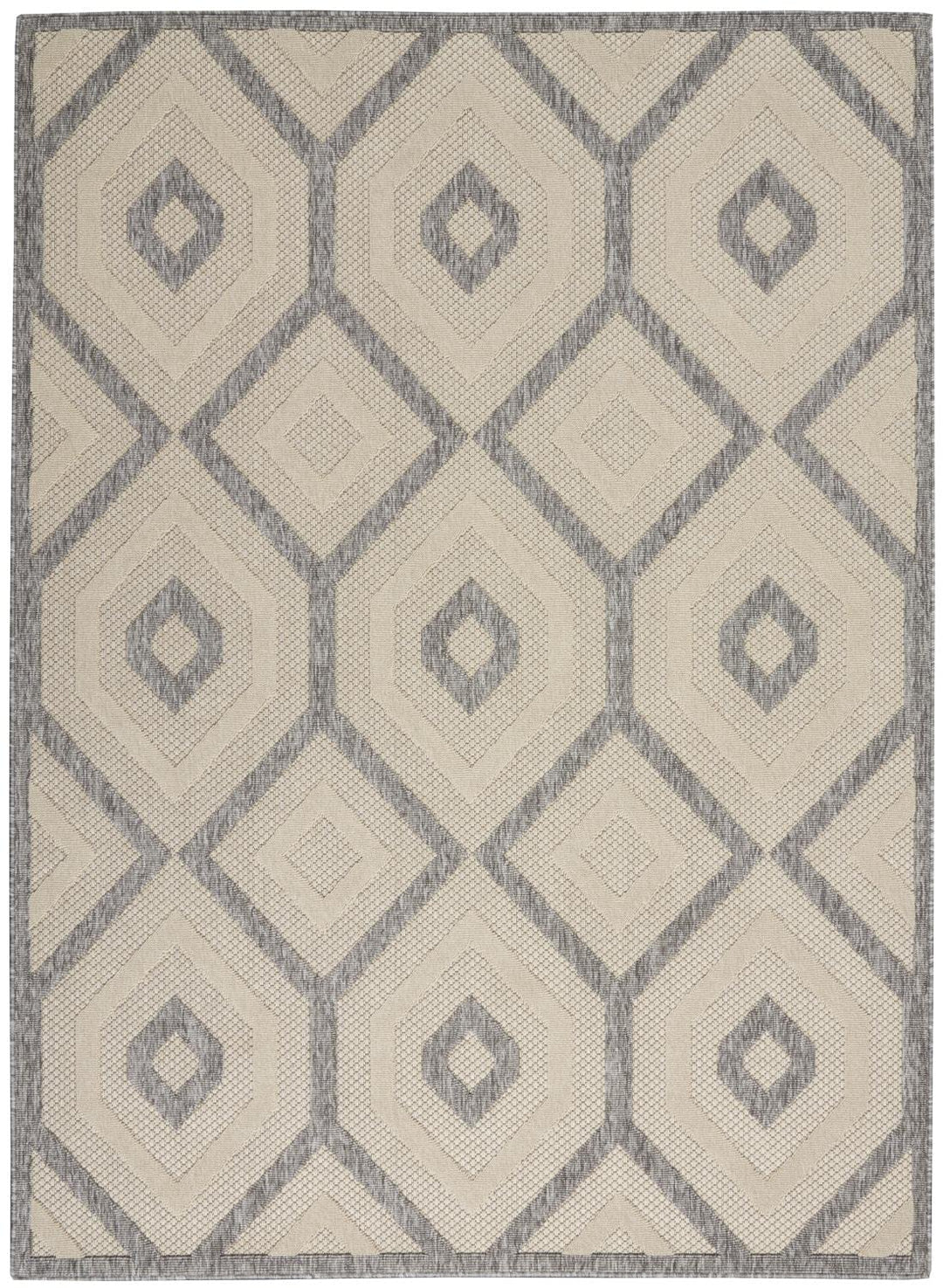 Nourison Palamos Indoor-Outdoor Cream 6' x 9' Area -rug Easy -cleaning Non 6' x 9' - Cream