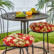 Outdoor 15-inch Floral Bistro Chair Cushions (Set of 2) - 15w X 15L Green Red