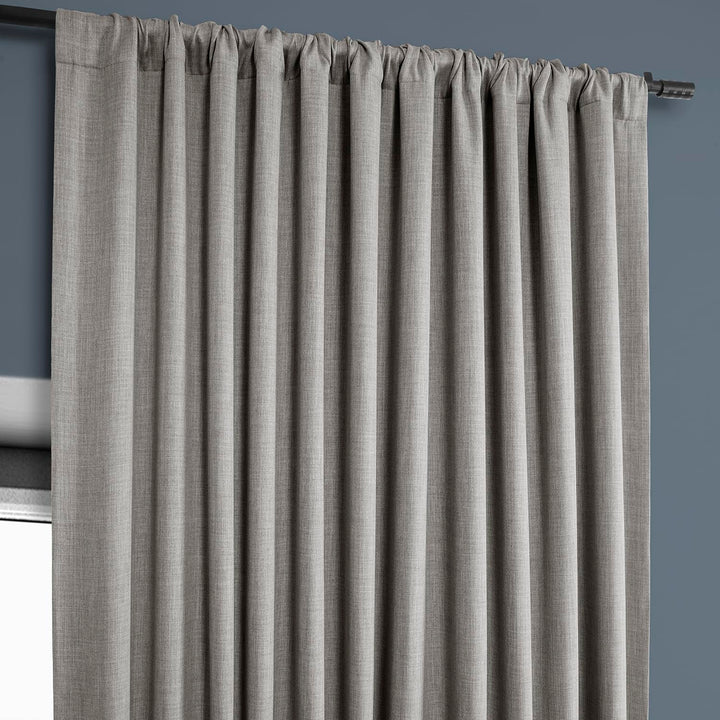 Exclusive Fabrics Faux Linen Extra Wide Room Darkening Curtains (1 Panel)