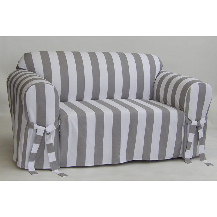 Classic Slipcovers Cabana Stripe One Piece Sofa Slipcover and Stripe