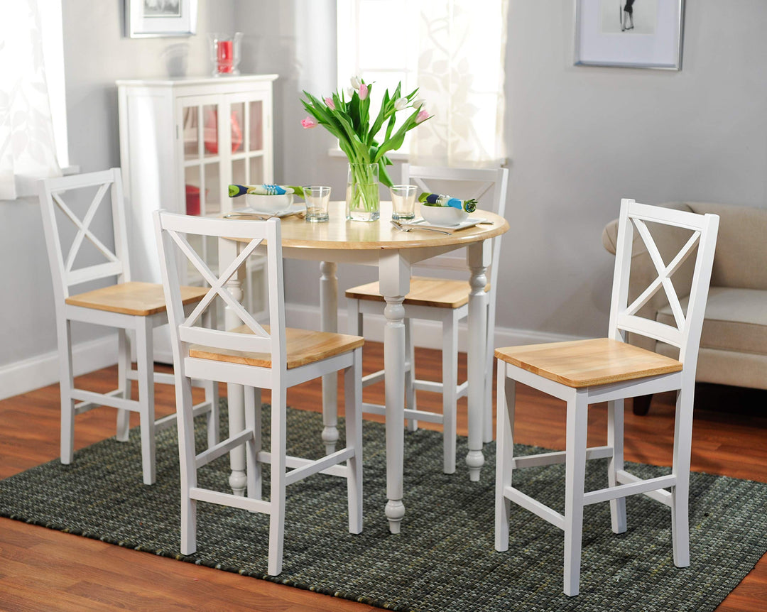 Target Marketing Systems Virginia Cross Back Dining Room Chairs Wooden Farmhouse