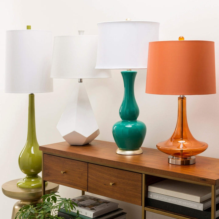 Modern Solid Orange Table Lamp Contemporary Transitional