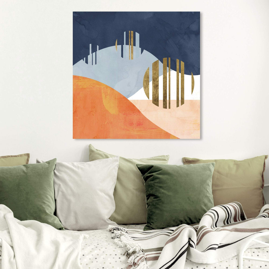 Wynwood Studio Abstract Wall Art Canvas Prints 'The Desert Night' Geometric Home 30 x 30