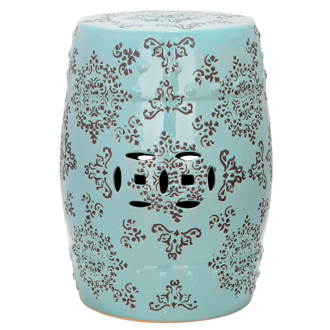 Paradise Pacific Light Blue Ceramic Decorative Garden Stool Modern