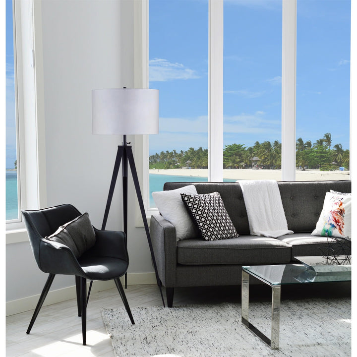 65" Crossed Tripod Floor Lamp Black Modern Contemporary - Diamond Home USA