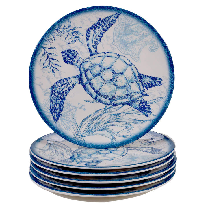 Certified International Oceanic 9" Melamine Salad/Dessert Plate Medium Set of 6