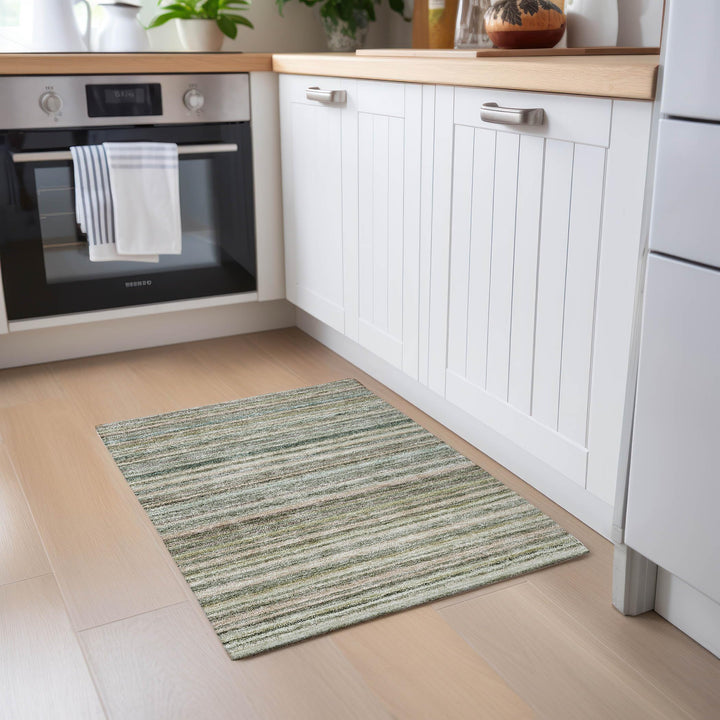 Machine Washable Indoor/ Outdoor Chantille Stripes Rug