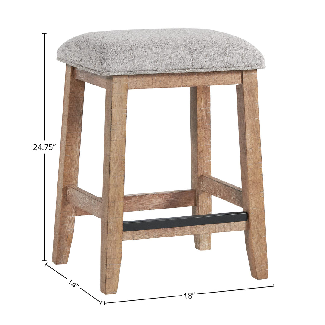 Intercon Highland Backless Bar Stool with Cushion Seat Set of 2 Sandwash