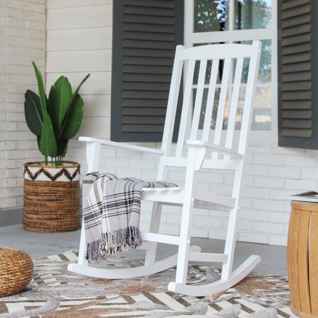 Cambridge Casual Bentley High Back Wooden Front Porch Rocking Chair