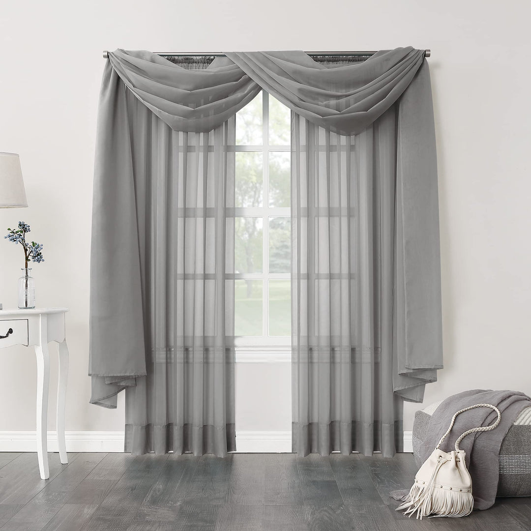 59inch 1 Piece Sheer Voile Curtain Single Panel Glam Solid Window Drape