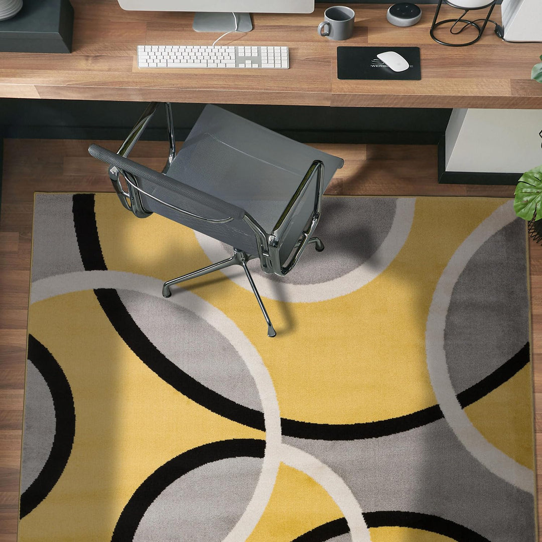 Rugshop Modern Abstract Circles Area Rug