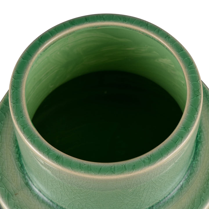 Vase Medium Green Modern Contemporary Ceramic