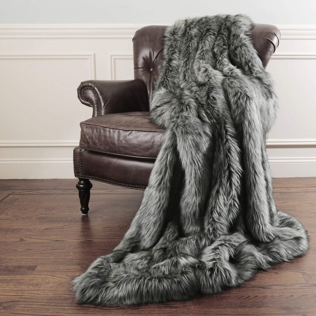 Aurora Home Faux Fur Throw Blanket by Wild Mannered Tawny Fox Faux