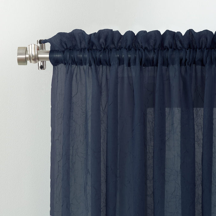 No. 918 Erica Crushed Voile Sheer Rod Pocket 1-Piece Curtain Panel, Single Panel