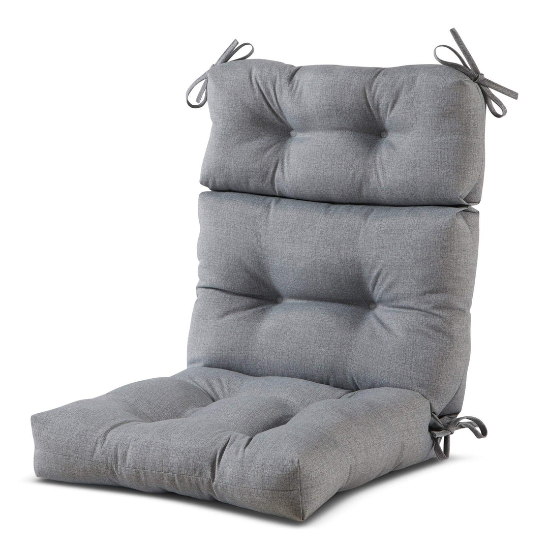 Gray 22-inch X 44-inch Outdoor High Back Chair Cushion Grey Solid Casual