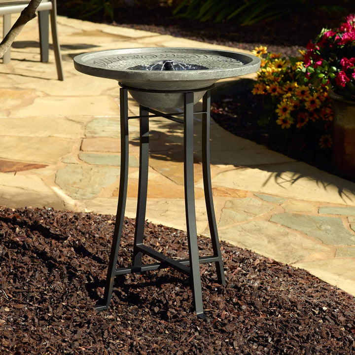 Smart Solar 25401M01 Perello Birdbath Grey