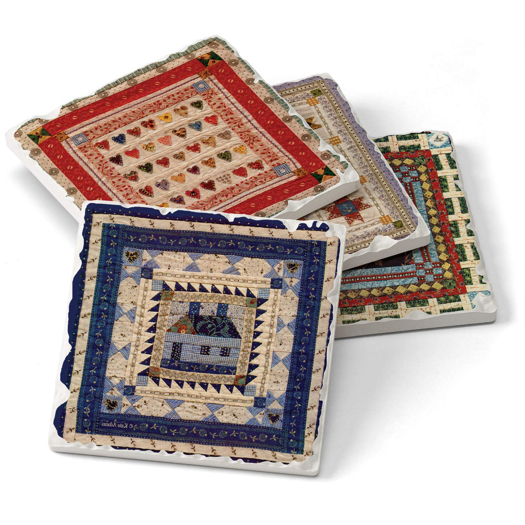 Highland Graphics American Quilts ~ 4 Tile Square assorted coasters Drink