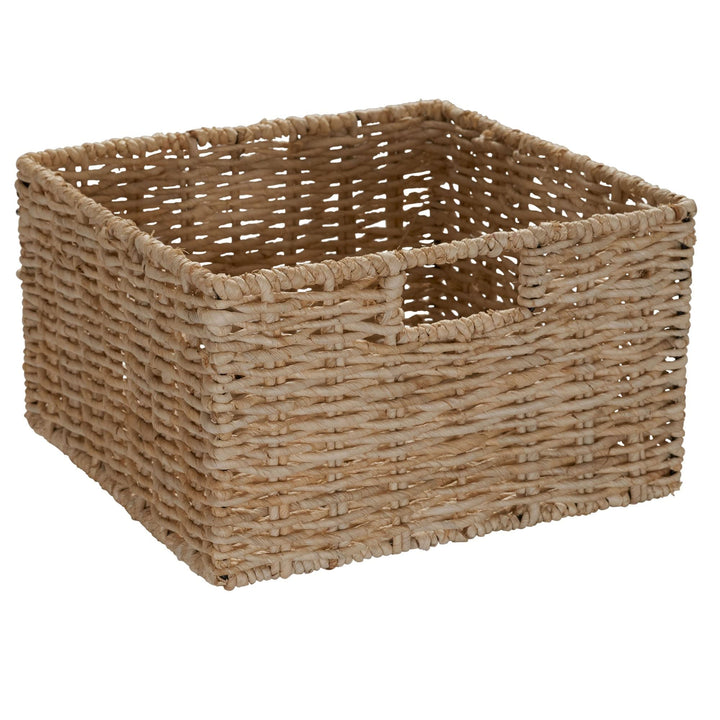 Whitewash 4-Basket Storage Tower Brown Beach Wicker-Rattan Painted