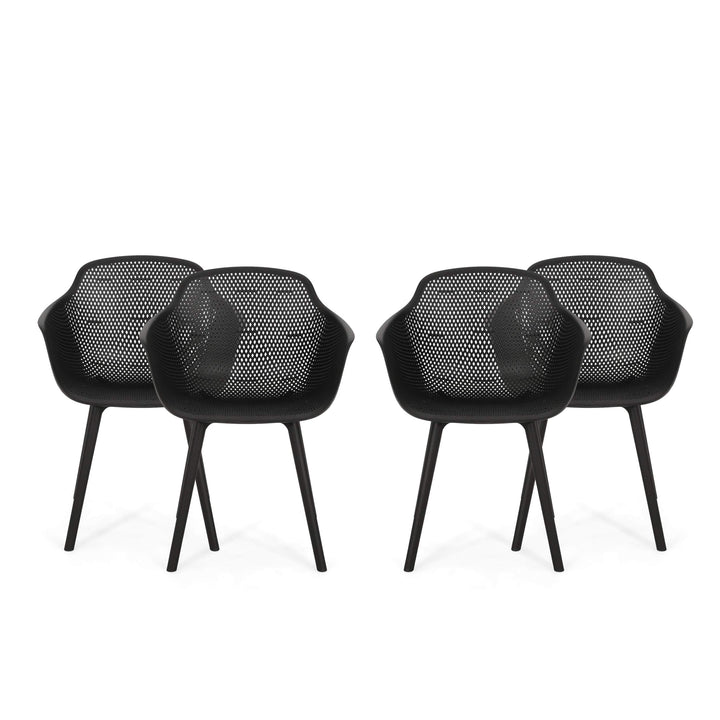 Christopher Knight Home Davina Outdoor Dining Chair (Set of 4) Black