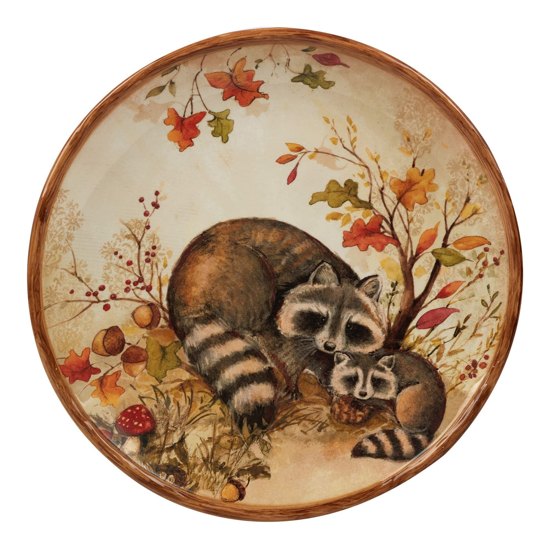 Pine Forest 10.5-inch Dinner Plates Set Of 4 Beige Brown Multi Color Animal