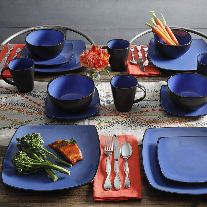 The Boutique Beautiful Soho Lounge 16 Piece Blue Dinnerware Set