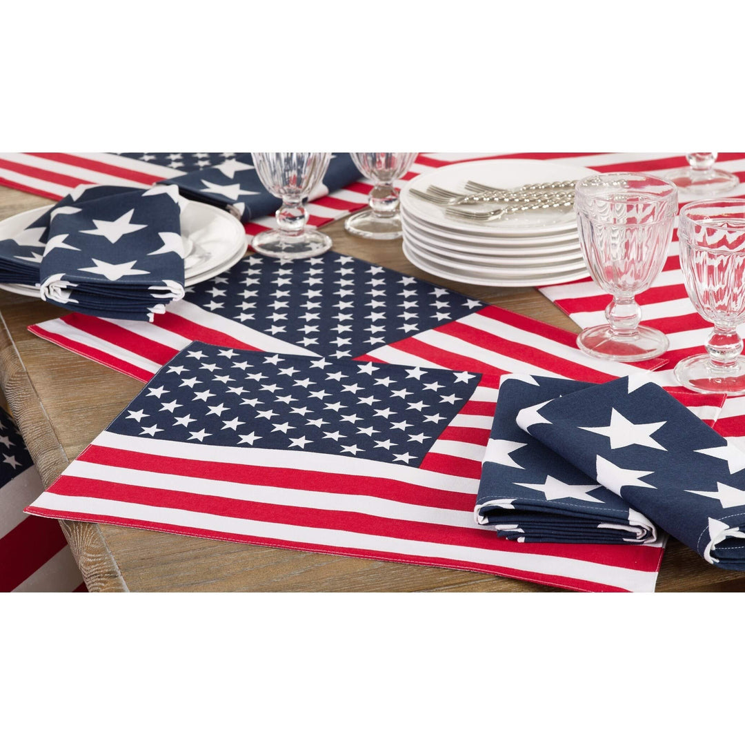 Star Spangled American Flag Design Placemats (Set of 4) Multi Color Graphic