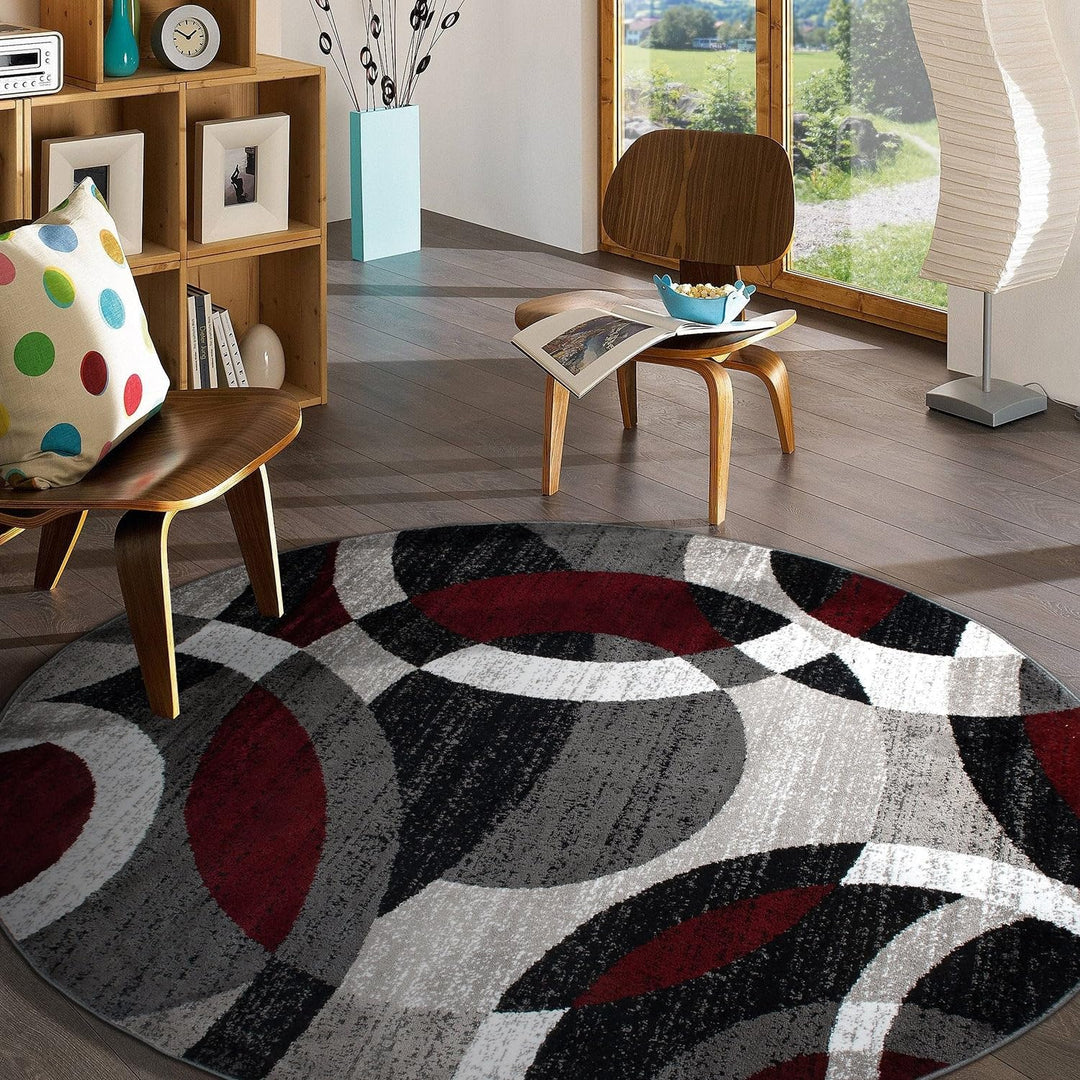 Rugshop Contemporary Abstract Circles Perfect for high traffic areas of your -