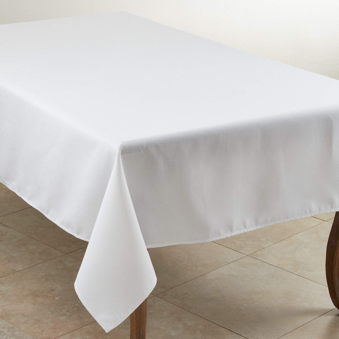 SARO LIFESTYLE Collection Casual Design Everyday Tablecloth 65" x 140" White 65 x 140 - White - Rectangle