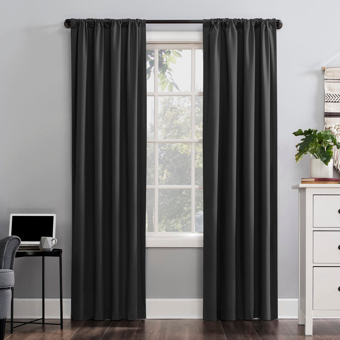 Sun Zero Cyrus Thermal Total Blackout Back Tab Curtain Panel, Single Panel