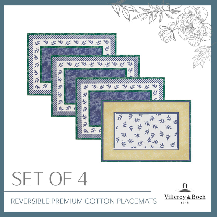 Villeroy and Boch Switch 3 Reversible Cotton Bordered Placemats 14 Inches by