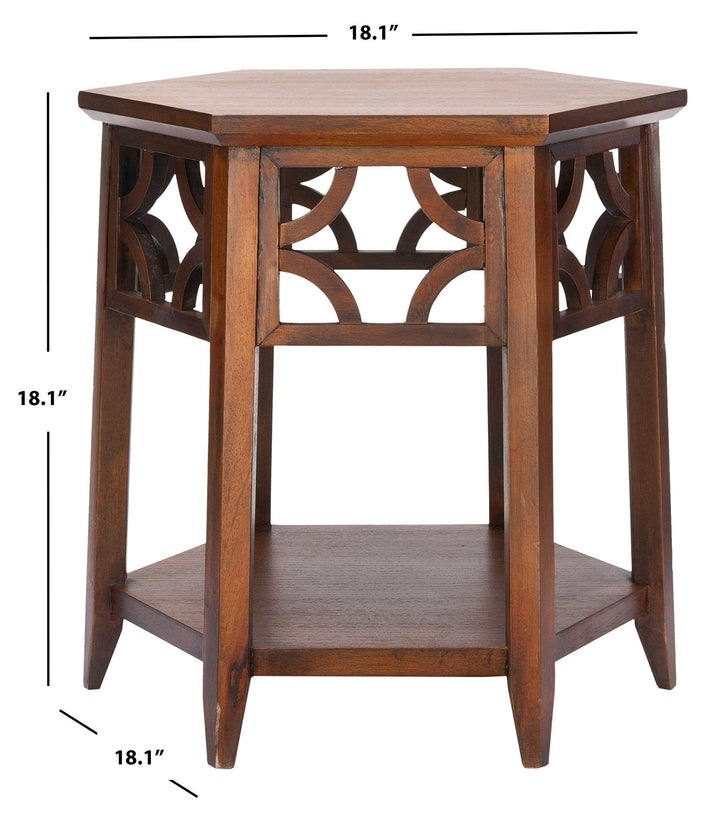 Safavieh American Homes Collection Connor Light Brown Hexagon End Table