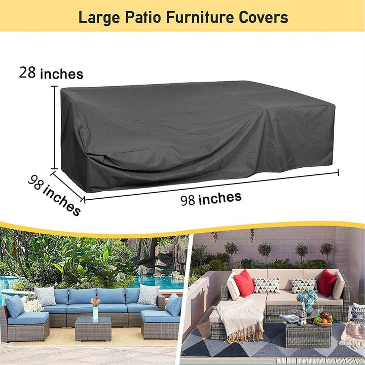 Patio Furniture Cover Waterproof Outdoor for Table and Chair Set 98 X 28 Grey