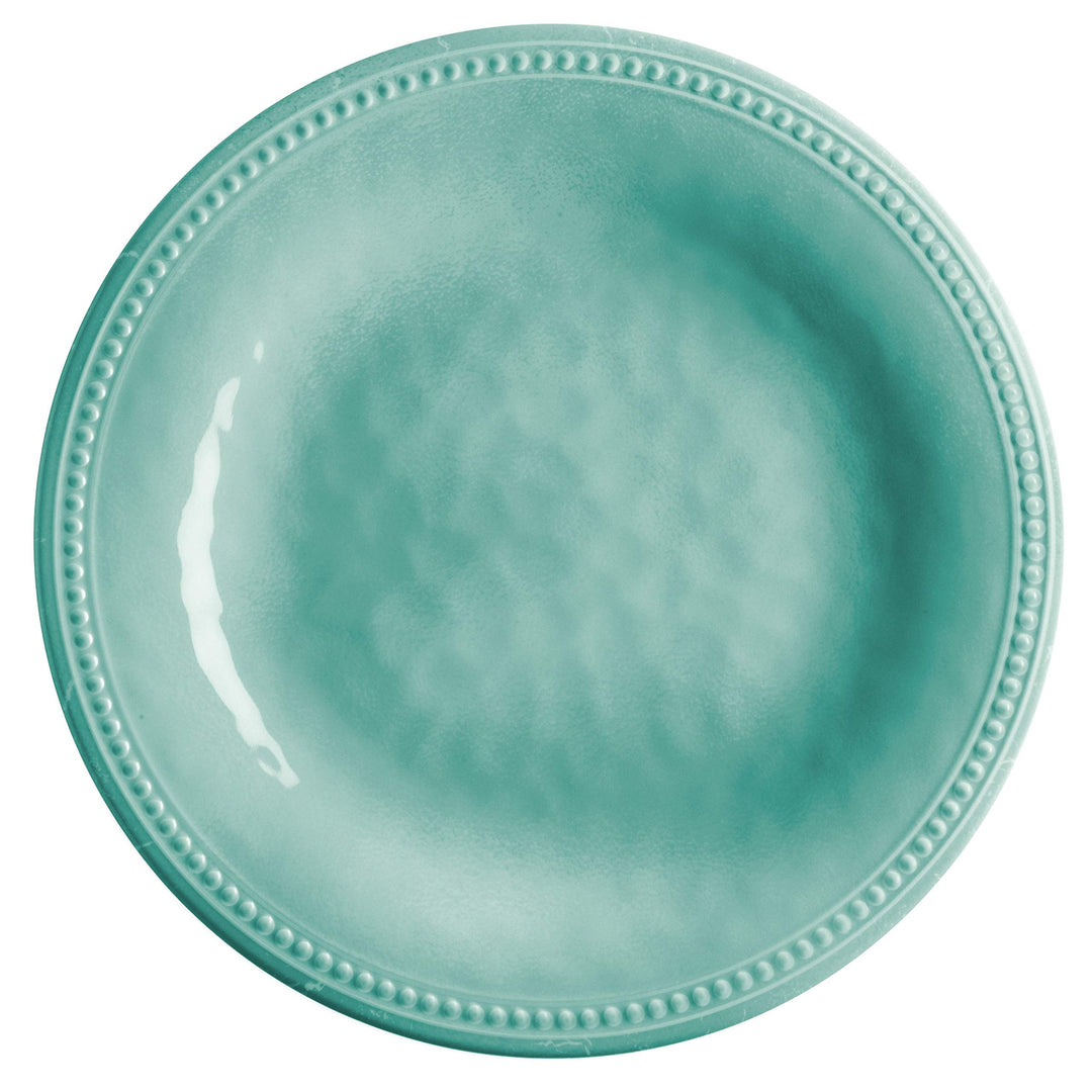 Aqua Dinner Plate Set Of 6 Turquoise Solid Casual Round Dishwasher Safe