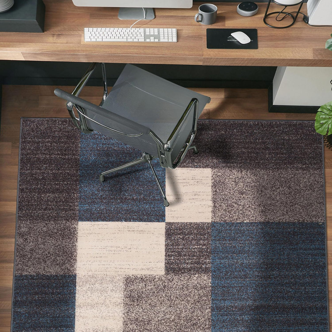 Modern Boxes Design Non-Slip (Non-Skid) Runner Rug