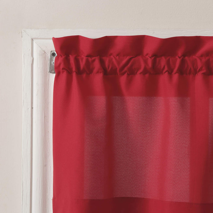 No. 918 Martine Microfiber Semi-Sheer Rod Pocket Kitchen Curtain Valance and