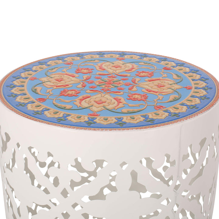 Christopher Knight Home Joseph Outdoor Lace Cut Side Table with Tile Top