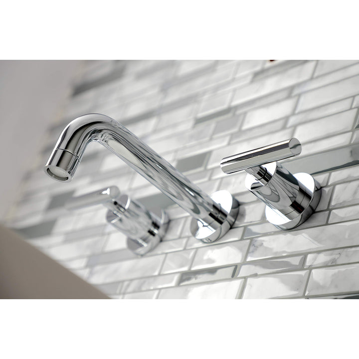 Kingston Brass Manhattan Two-Handle 3-Hole Wall Mount Bathroom Faucet