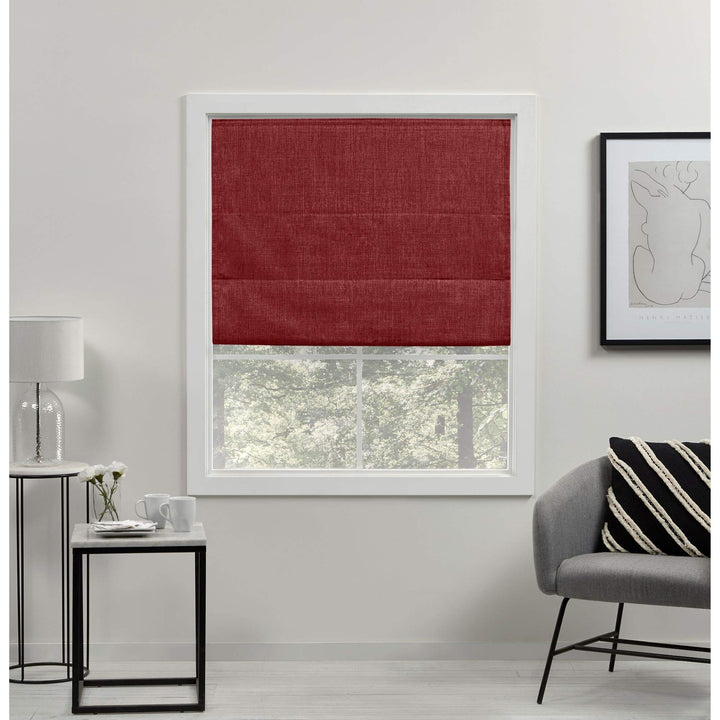 Exclusive Home Acadia 100% Blackout Polyester Roman Shade 34"x64" Red 34x64 - Red