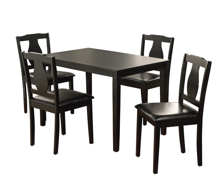 Target Marketing Systems Kaylee Modern Contemporary 5-Piece Dining Table Set Black