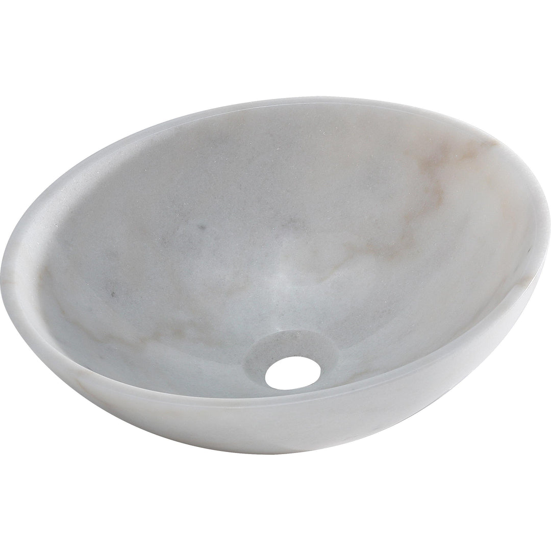 AA Warehousing BRIELLI Marble Vessel Sink in White/Off White/Grey