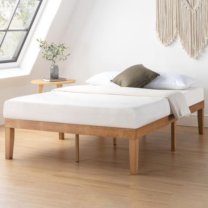 Mellow uralista Classic 16 Inch Solid Wood Platform Bed with Wooden Slats Natural Pine - Full