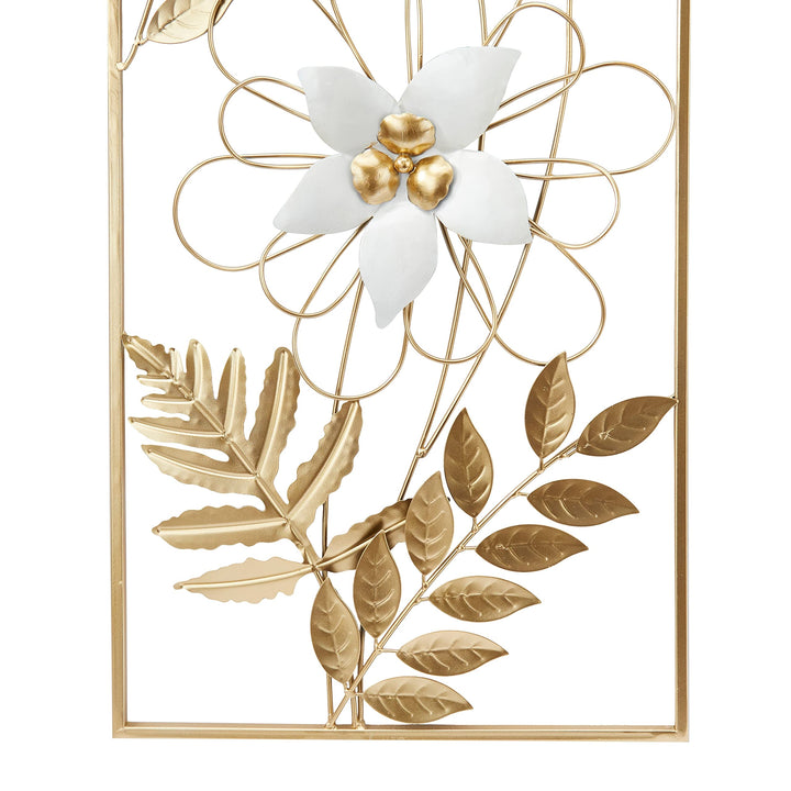 Gold Metal Coastal Floral Wall (Set Of 2) Nautical