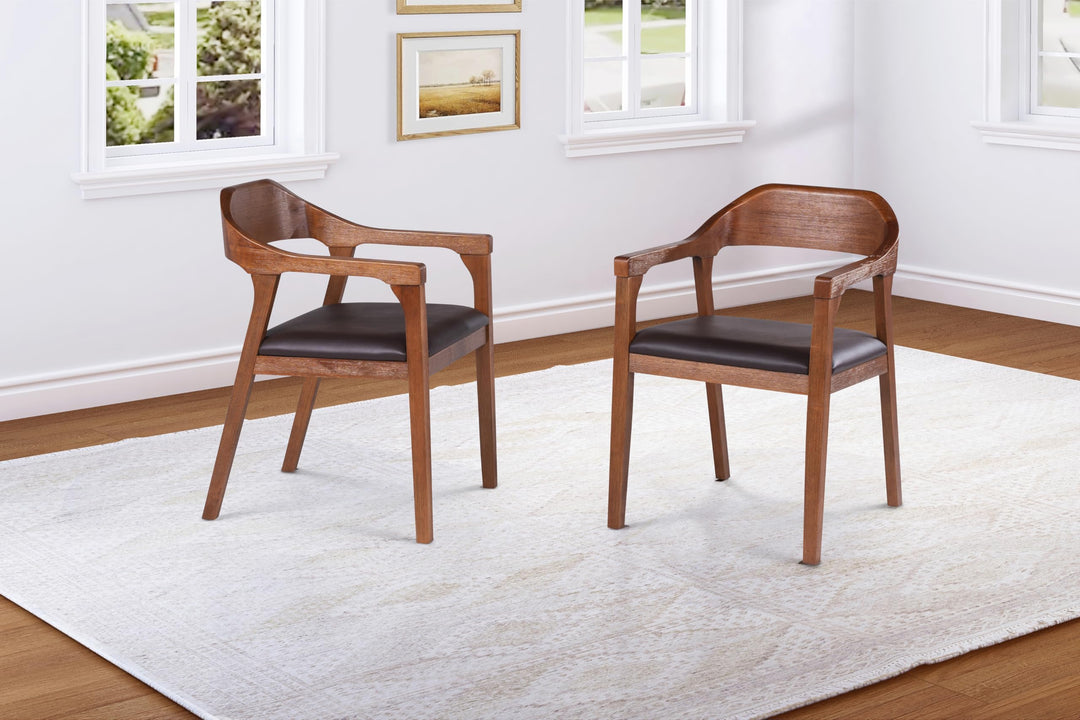 Boraam Rasmus Dining Armchairs-Set of 2 Brown/Chestnut Wire-Brush